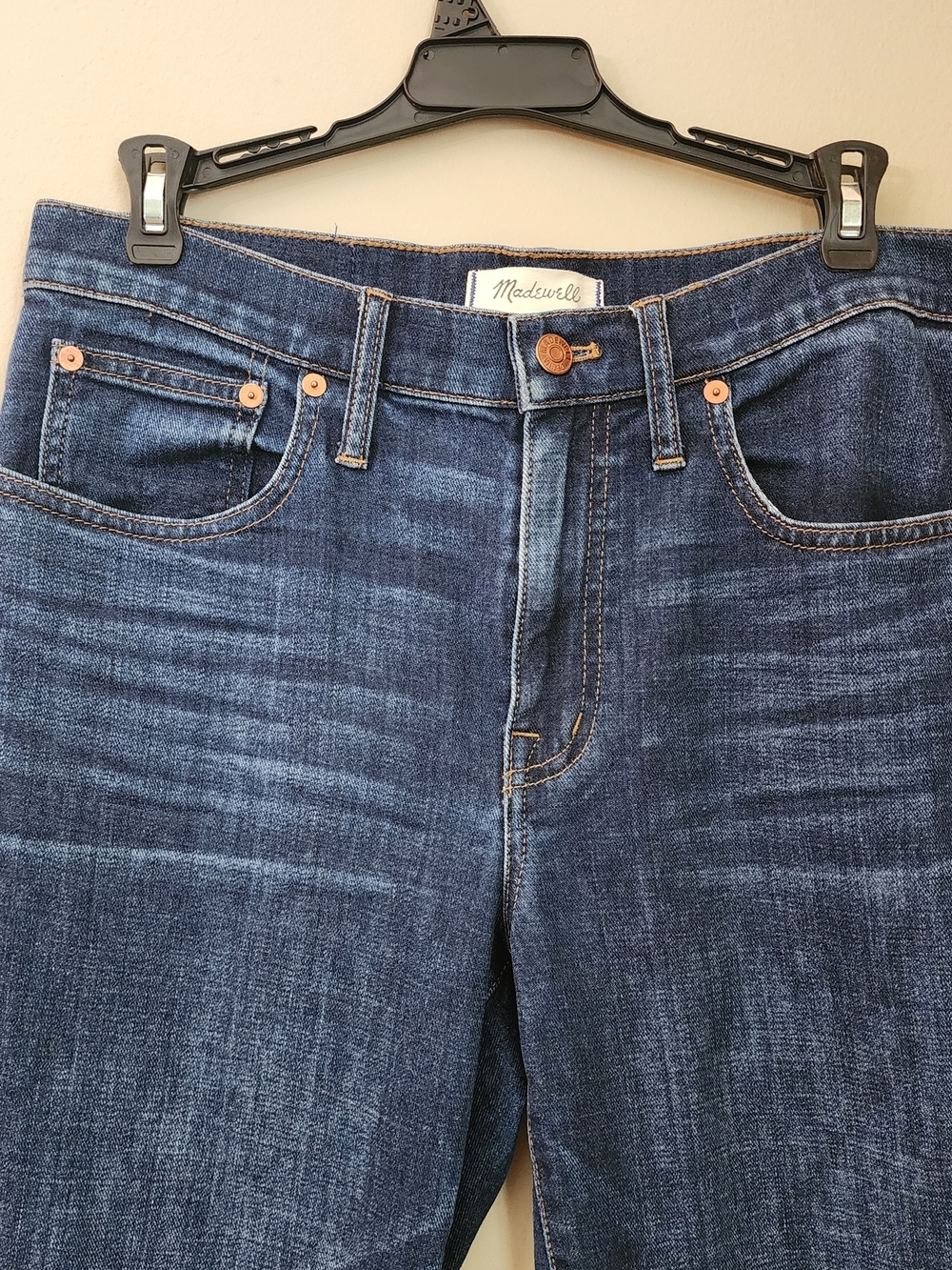 Madewell  Slim Boy Jeans Leg Jeans in Dark Blue Wash Women Size 27 - Picture 3 of 6